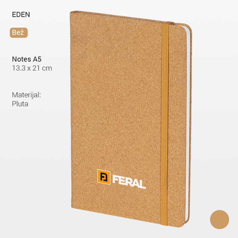 Reklami promo notes sa gumom A5 Eden bež boja slika 2