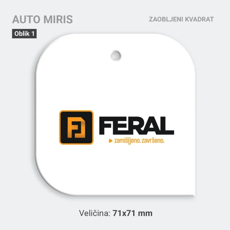 Auto miris zaobljeni kvadrat bijeli 01