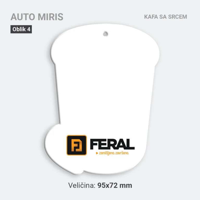 Auto miris kafa sa srcem 04 bijeli