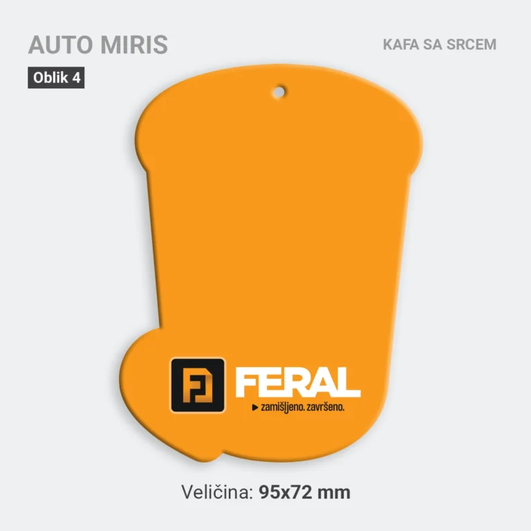 Auto miris kafa sa srcem 04 narandzasti