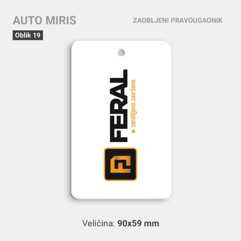 Auto miris zaobljeni pravougaonik bijeli 19