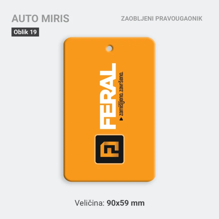 Auto miris zaobljeni pravougaonik narandzasti 18